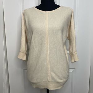 Cynthia Towley 2-Ply Cashmere Sweater‎ in Beige Oatmeal Women Size M